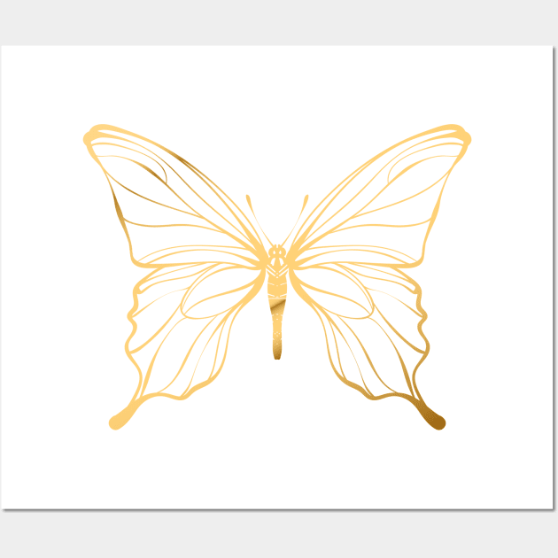 Gold Butterfly Wall Art by OKUR Creative